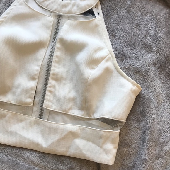 Forever 21 Semi-Sheer White Crop Top - Picture 2 of 4